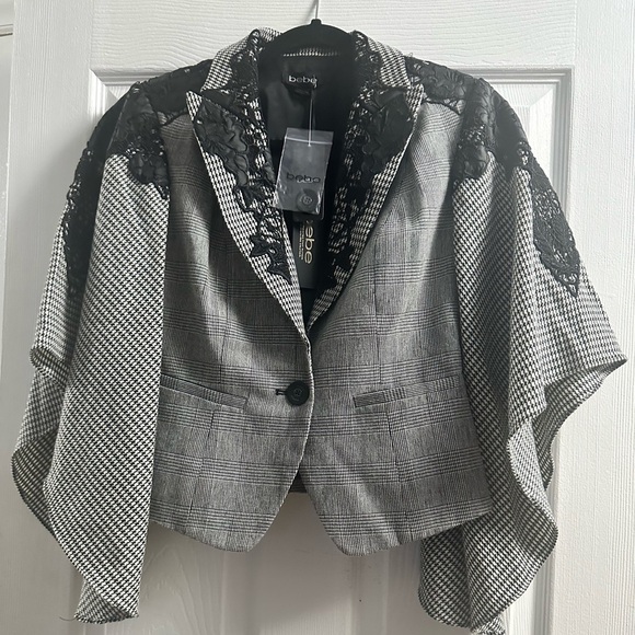 🆕 NWT BEBE DRITA HOUNDSTOOTH BLAZER SIZE 2 MRSP$229 - Picture 2 of 14